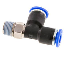 6mm x R1/8'' Right Angle Tee Push-in Fitting with Male Threads Brass/PA 66 NBR Rotatable [2 Pieces]