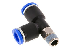 8mm x R1/8'' Right Angle Tee Push-in Fitting with Male Threads Brass/PA 66 NBR Rotatable [2 Pieces]