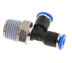 4mm x R1/4'' Right Angle Tee Push-in Fitting with Male Threads Brass/PA 66 NBR Rotatable [2 Pieces]