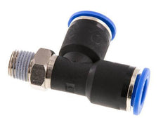 12mm x R1/4'' Right Angle Tee Push-in Fitting with Male Threads Brass/PA 66 NBR Rotatable