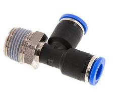 8mm x R3/8'' Right Angle Tee Push-in Fitting with Male Threads Brass/PA 66 NBR Rotatable [2 Pieces]