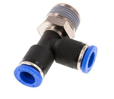 8mm x R3/8'' Right Angle Tee Push-in Fitting with Male Threads Brass/PA 66 NBR Rotatable [2 Pieces]
