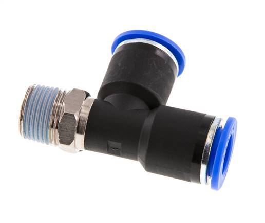 12mm x R3/8'' Right Angle Tee Push-in Fitting with Male Threads Brass/PA 66 NBR Rotatable