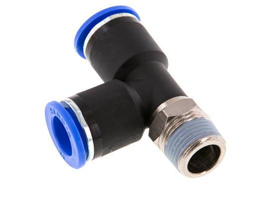 12mm x R3/8'' Right Angle Tee Push-in Fitting with Male Threads Brass/PA 66 NBR Rotatable