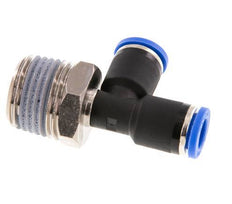 8mm x R1/2'' Right Angle Tee Push-in Fitting with Male Threads Brass/PA 66 NBR Rotatable
