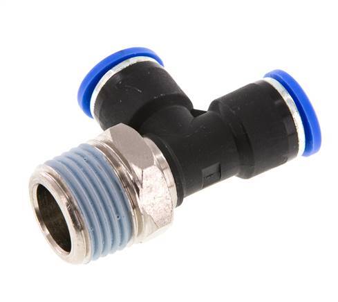 10mm x R1/2'' Right Angle Tee Push-in Fitting with Male Threads Brass/PA 66 NBR Rotatable