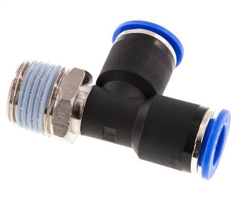 12mm x R1/2'' Right Angle Tee Push-in Fitting with Male Threads Brass/PA 66 NBR Rotatable