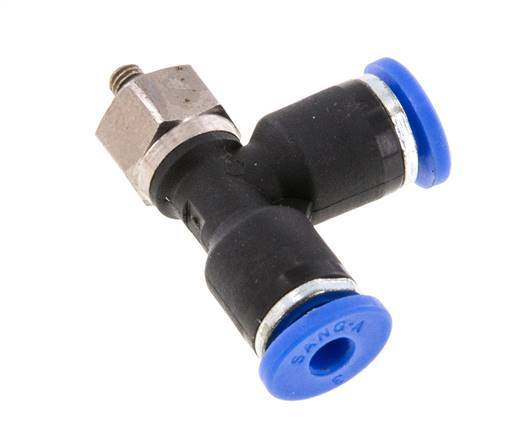 3mm x M 3 Right Angle Tee Push-in Fitting with Male Threads Steel/PA 66 NBR Rotatable [2 Pieces]