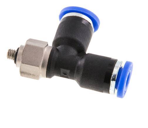 4mm x M 3 Right Angle Tee Push-in Fitting with Male Threads Steel/PA 66 NBR Rotatable [2 Pieces]