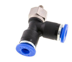4mm x M 3 Right Angle Tee Push-in Fitting with Male Threads Steel/PA 66 NBR Rotatable [2 Pieces]