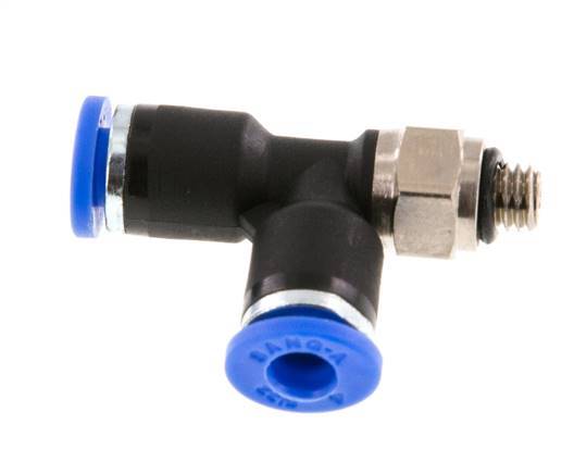 4mm x M 5 Right Angle Tee Push-in Fitting with Male Threads Brass/PA 66 NBR Rotatable [2 Pieces]
