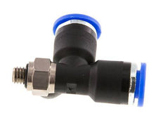 6mm x M 5 Right Angle Tee Push-in Fitting with Male Threads Brass/PA 66 NBR Rotatable [2 Pieces]