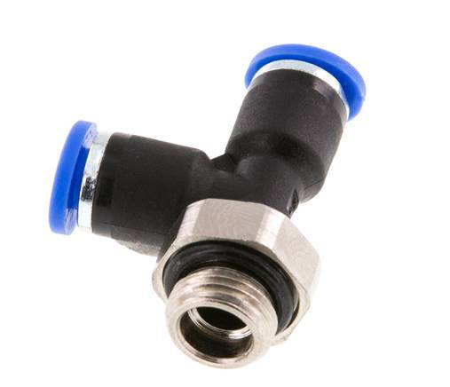 4mm x G1/8'' Right Angle Tee Push-in Fitting with Male Threads Brass/PA 66 NBR Rotatable [2 Pieces]