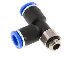 8mm x G1/8'' Right Angle Tee Push-in Fitting with Male Threads Brass/PA 66 NBR Rotatable [2 Pieces]