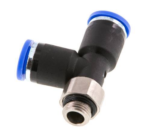 8mm x G1/8'' Right Angle Tee Push-in Fitting with Male Threads Brass/PA 66 NBR Rotatable [2 Pieces]