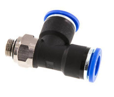 10mm x G1/8'' Right Angle Tee Push-in Fitting with Male Threads Brass/PA 66 NBR Rotatable