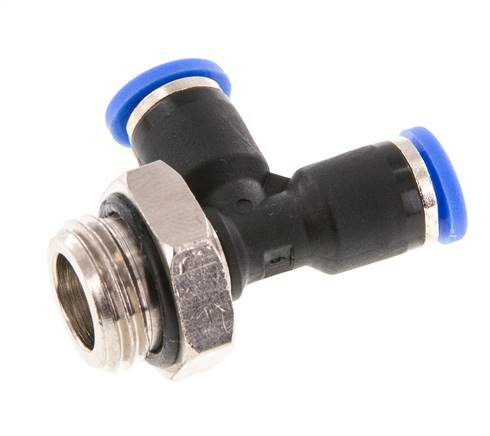 4mm x G1/4'' Right Angle Tee Push-in Fitting with Male Threads Brass/PA 66 NBR Rotatable [2 Pieces]