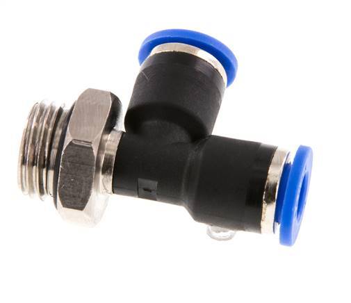 6mm x G1/4'' Right Angle Tee Push-in Fitting with Male Threads Brass/PA 66 NBR Rotatable [2 Pieces]