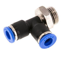 6mm x G1/4'' Right Angle Tee Push-in Fitting with Male Threads Brass/PA 66 NBR Rotatable [2 Pieces]