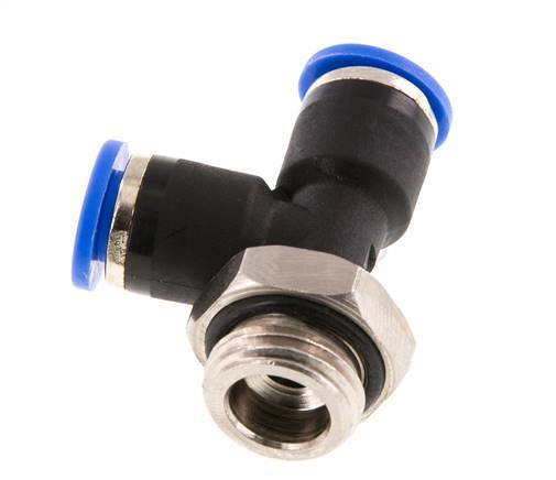 6mm x G1/4'' Right Angle Tee Push-in Fitting with Male Threads Brass/PA 66 NBR Rotatable [2 Pieces]