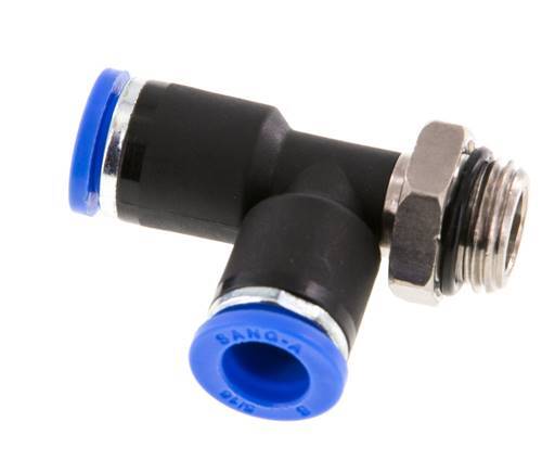 8mm x G1/4'' Right Angle Tee Push-in Fitting with Male Threads Brass/PA 66 NBR Rotatable [2 Pieces]