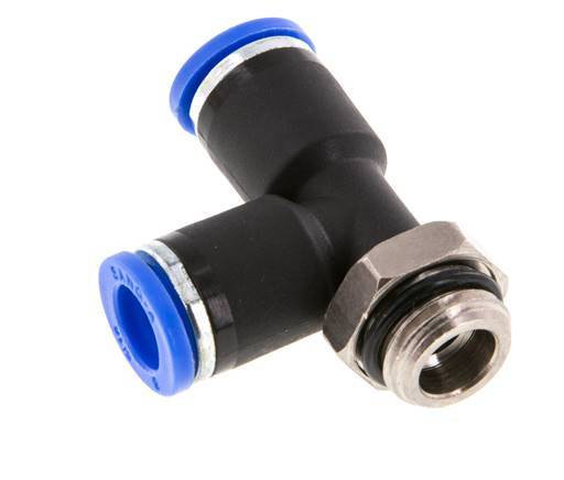 8mm x G1/4'' Right Angle Tee Push-in Fitting with Male Threads Brass/PA 66 NBR Rotatable [2 Pieces]
