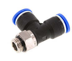 10mm x G1/4'' Right Angle Tee Push-in Fitting with Male Threads Brass/PA 66 NBR Rotatable