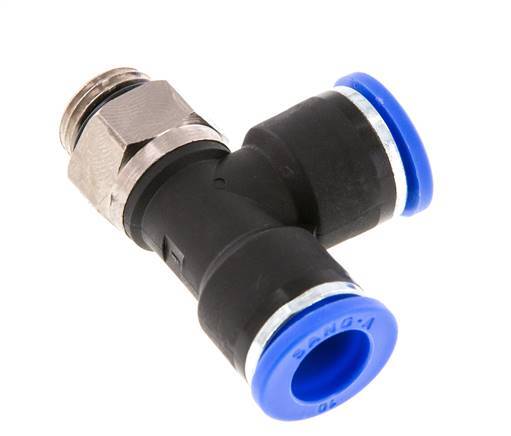 10mm x G1/4'' Right Angle Tee Push-in Fitting with Male Threads Brass/PA 66 NBR Rotatable