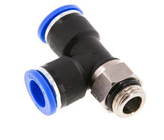 10mm x G1/4'' Right Angle Tee Push-in Fitting with Male Threads Brass/PA 66 NBR Rotatable