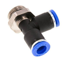 8mm x G3/8'' Right Angle Tee Push-in Fitting with Male Threads Brass/PA 66 NBR Rotatable [2 Pieces]