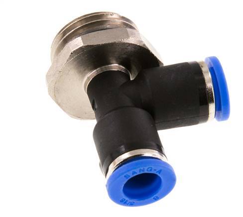 8mm x G1/2'' Right Angle Tee Push-in Fitting with Male Threads Brass/PA 66 NBR Rotatable