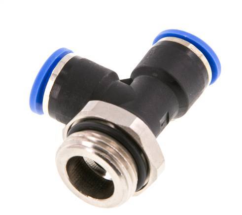 10mm x G1/2'' Right Angle Tee Push-in Fitting with Male Threads Brass/PA 66 NBR Rotatable