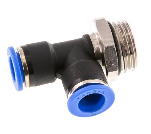 10mm x G1/2'' Right Angle Tee Push-in Fitting with Male Threads Brass/PA 66 NBR Rotatable