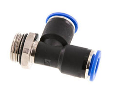 12mm x G1/2'' Right Angle Tee Push-in Fitting with Male Threads Brass/PA 66 NBR Rotatable