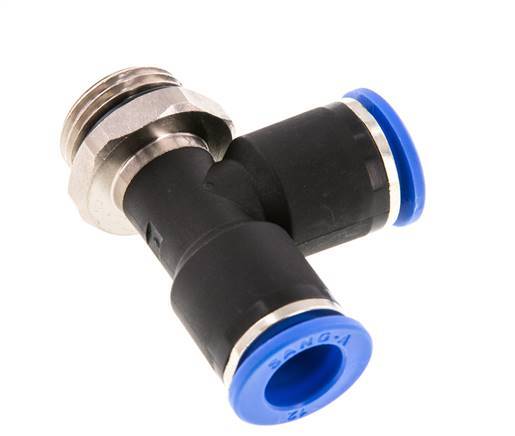 12mm x G1/2'' Right Angle Tee Push-in Fitting with Male Threads Brass/PA 66 NBR Rotatable