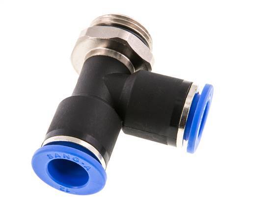 12mm x G1/2'' Right Angle Tee Push-in Fitting with Male Threads Brass/PA 66 NBR Rotatable