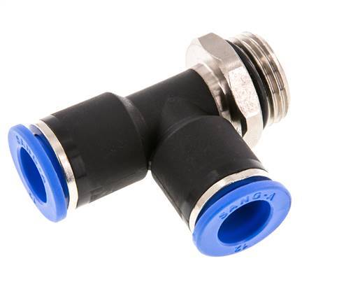 12mm x G1/2'' Right Angle Tee Push-in Fitting with Male Threads Brass/PA 66 NBR Rotatable