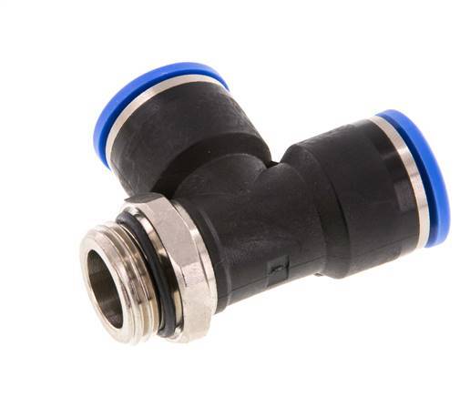 14mm x G1/2'' Right Angle Tee Push-in Fitting with Male Threads Brass/PA 66 NBR Rotatable