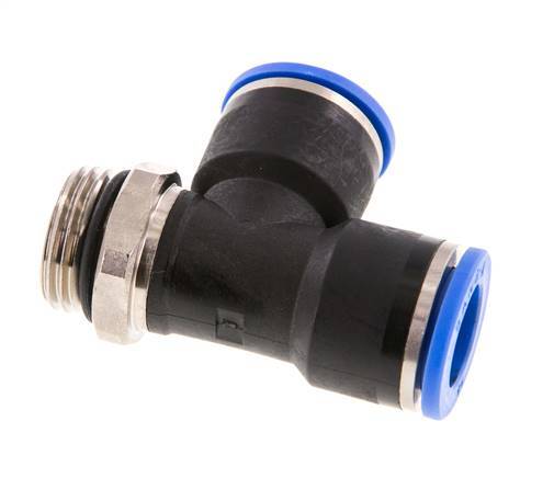 14mm x G1/2'' Right Angle Tee Push-in Fitting with Male Threads Brass/PA 66 NBR Rotatable