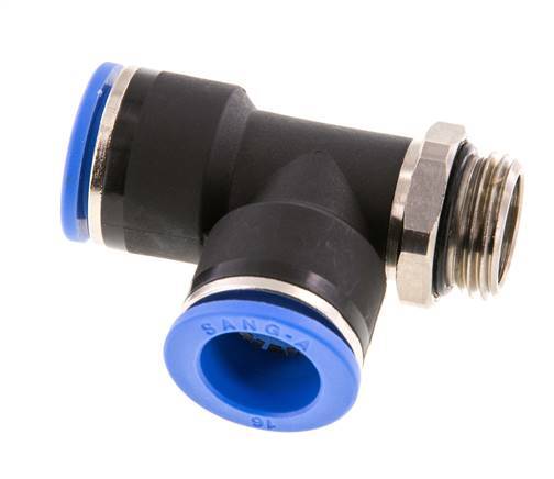 16mm x G1/2'' Right Angle Tee Push-in Fitting with Male Threads Brass/PA 66 NBR Rotatable