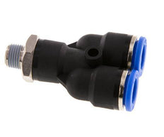 10mm x R1/8'' Y Push-in Fitting with Male Threads Brass/PA 66 NBR Rotatable