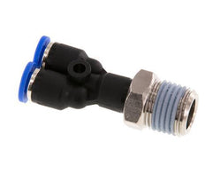 4mm x R1/4'' Y Push-in Fitting with Male Threads Brass/PA 66 NBR Rotatable [2 Pieces]
