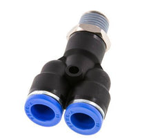 10mm x R1/4'' Y Push-in Fitting with Male Threads Brass/PA 66 NBR Rotatable