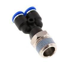 6mm x R3/8'' Y Push-in Fitting with Male Threads Brass/PA 66 NBR Rotatable [2 Pieces]