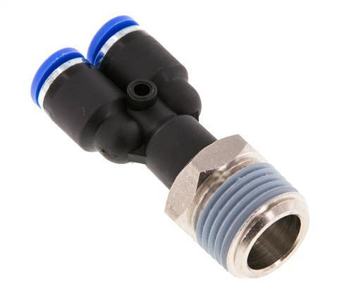 8mm x R1/2'' Y Push-in Fitting with Male Threads Brass/PA 66 NBR Rotatable