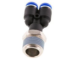 8mm x R1/2'' Y Push-in Fitting with Male Threads Brass/PA 66 NBR Rotatable