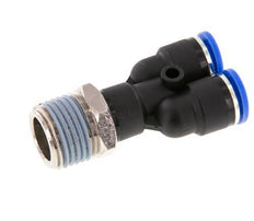 10mm x R1/2'' Y Push-in Fitting with Male Threads Brass/PA 66 NBR Rotatable