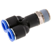 12mm x R1/2'' Y Push-in Fitting with Male Threads Brass/PA 66 NBR Rotatable