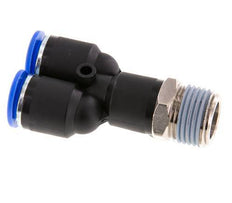 12mm x R1/2'' Y Push-in Fitting with Male Threads Brass/PA 66 NBR Rotatable