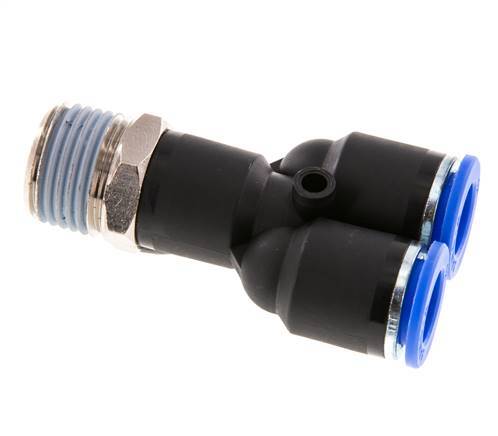 12mm x R1/2'' Y Push-in Fitting with Male Threads Brass/PA 66 NBR Rotatable
